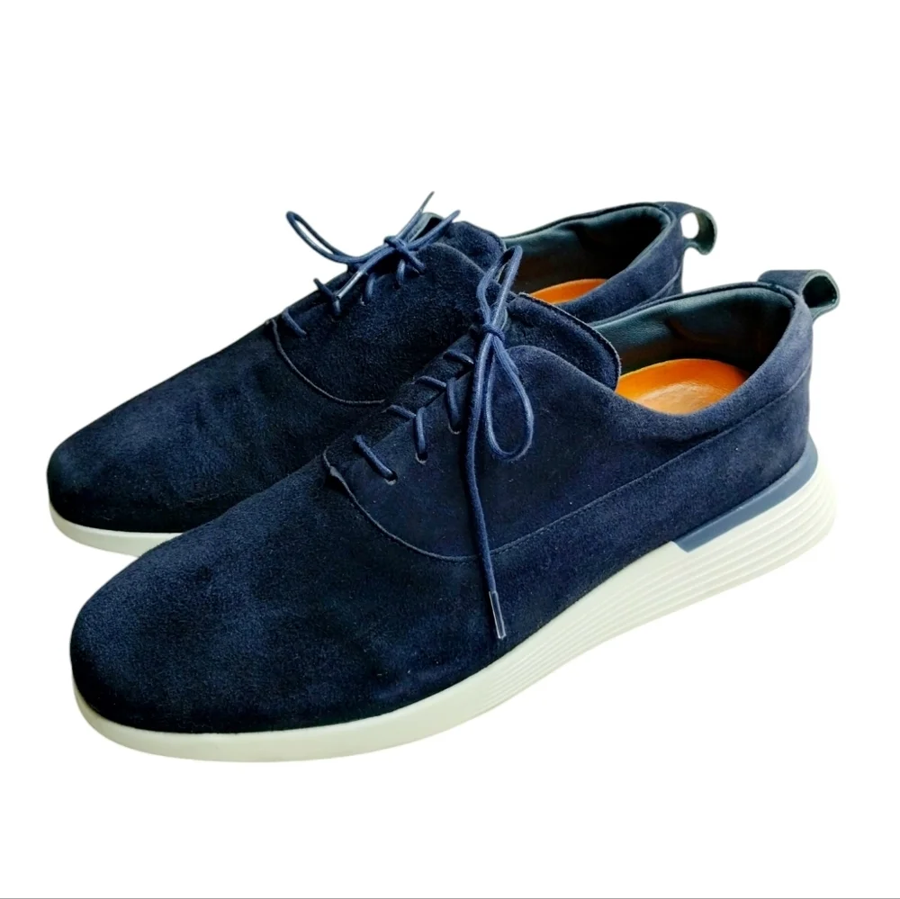 Wolf &‎ Shepard Leather Crossover Longwing Blucher Shoes Mens 10M Navy Old Money